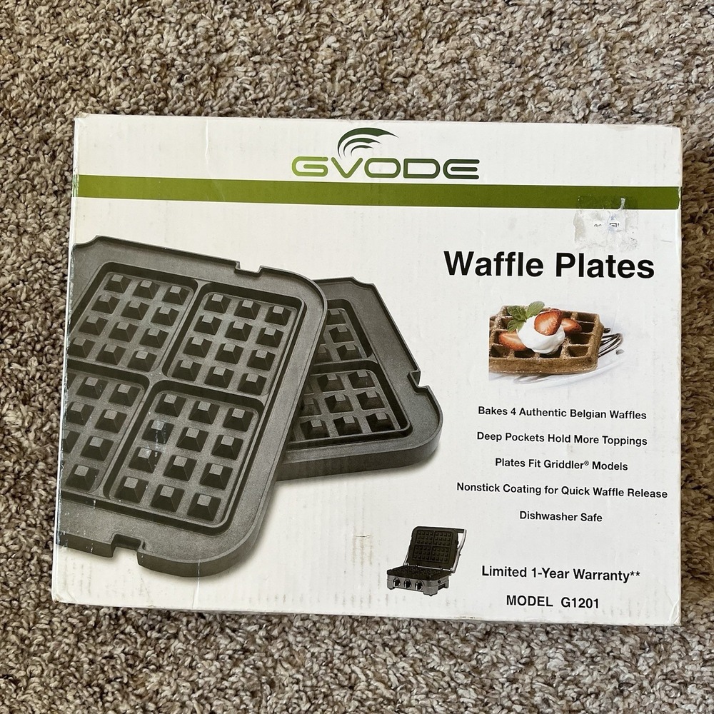 Griddler Waffle Plates GR-WAFP Belgian Nonstick Dishwasher Safe For Cuisinart